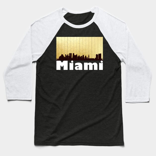 The Love For My City Miami Skyline Great Gift For Everyone Who Likes This Place. Baseball T-Shirt by gdimido